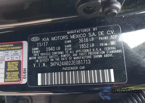 2018 Kia Rio S from USA, damaged, VIN 3KPA24AB2JE081713